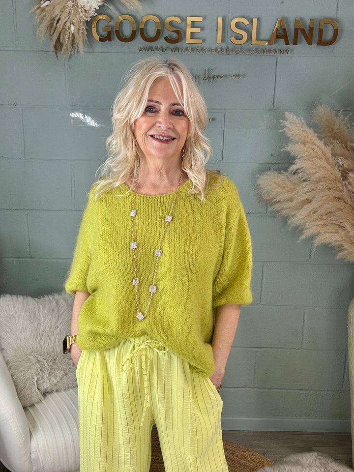 Silvia Short Sleeve Jumper Lime