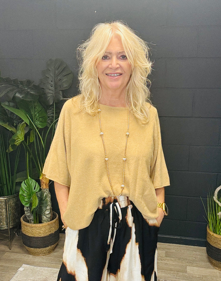 Anabelle Slouchy Top Camel