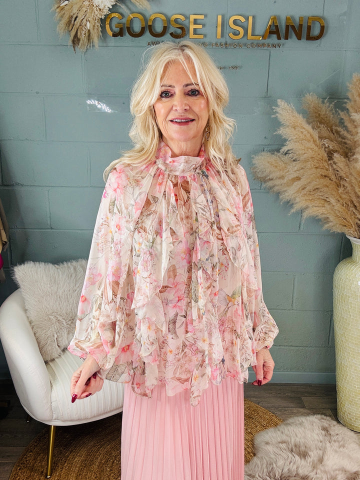 Florine Floral Sheer Blouse