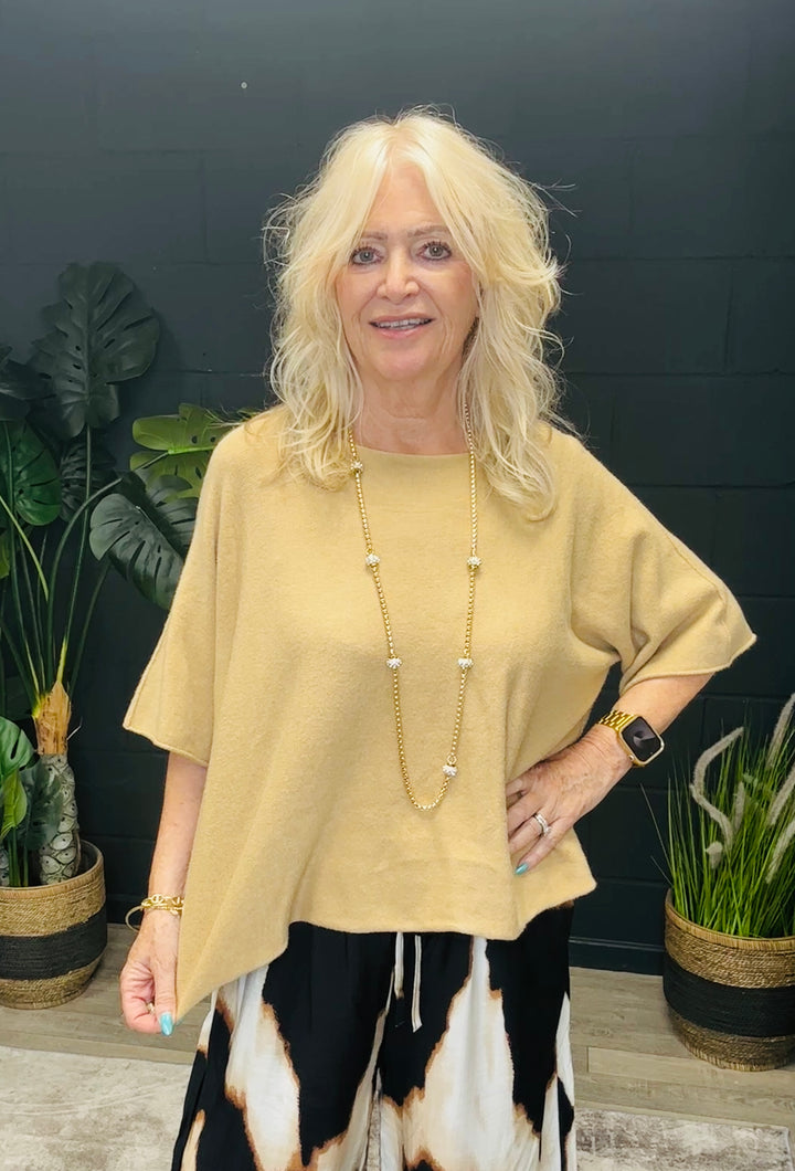 Anabelle Slouchy Top Camel