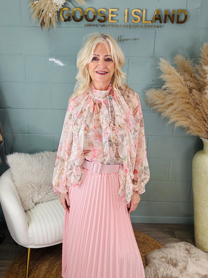 Florine Floral Sheer Blouse