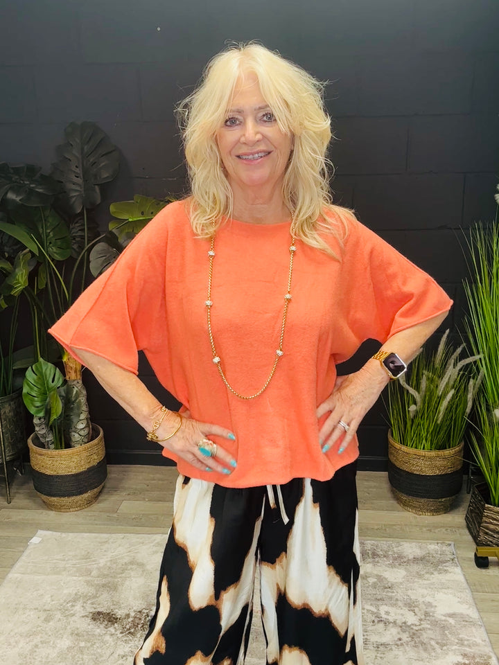 Anabelle Slouchy Top Coral