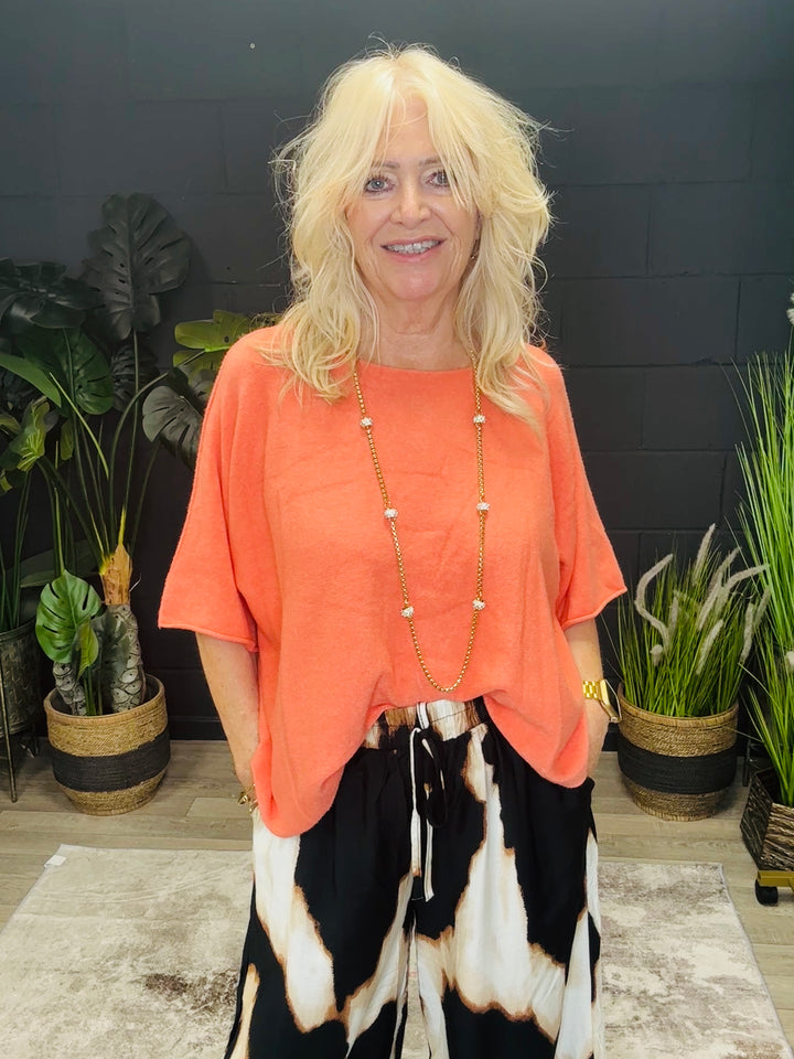 Anabelle Slouchy Top Coral