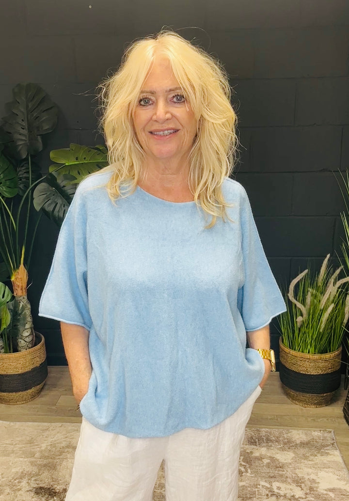 Anabelle Slouchy Top Blue