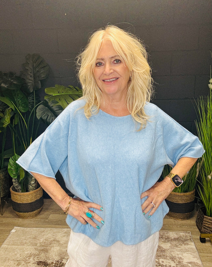 Anabelle Slouchy Top Blue
