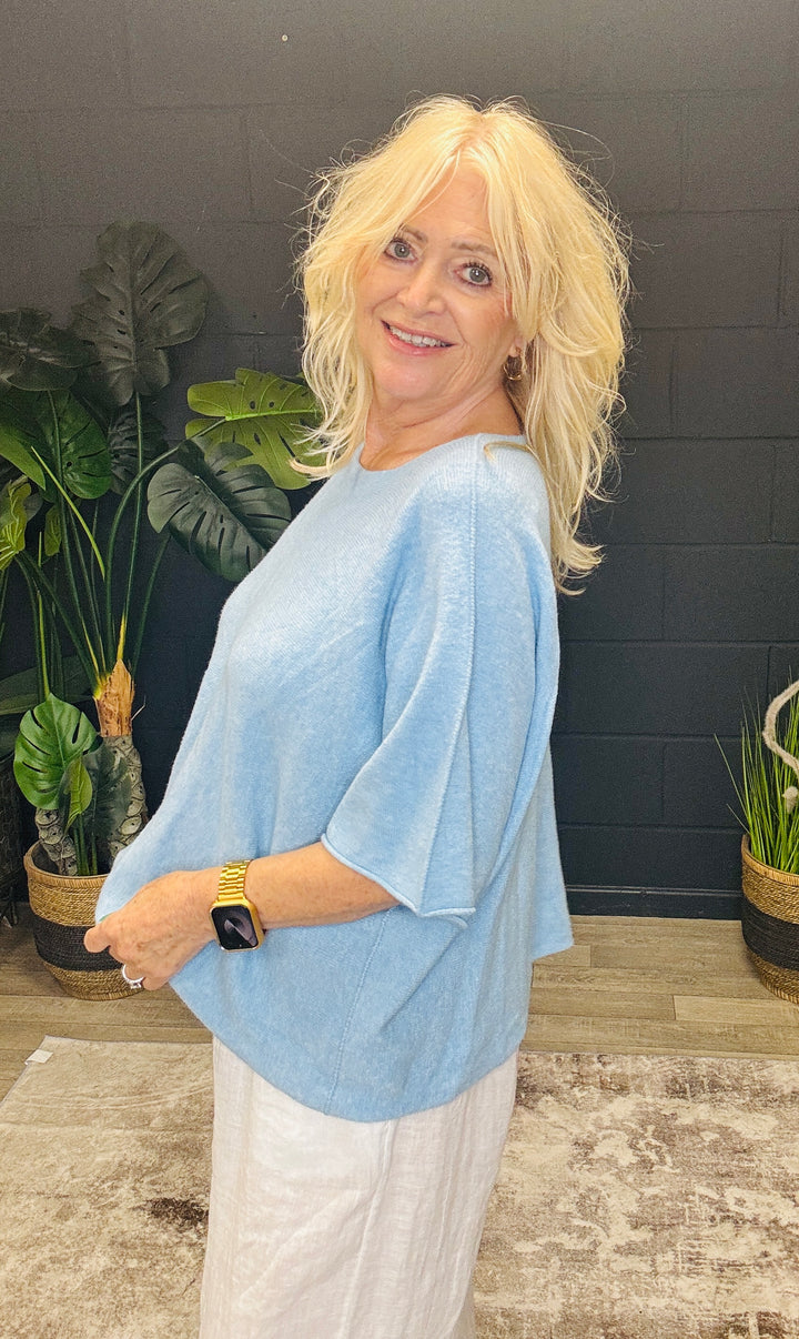 Anabelle Slouchy Top Blue