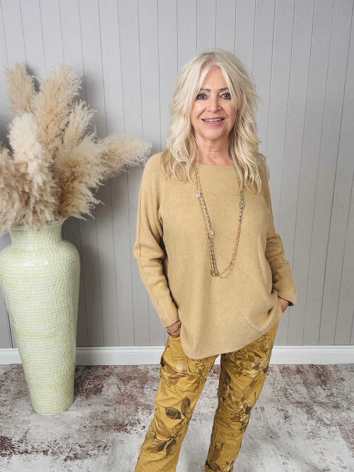 Anabelle Round Neck Jumper Camel