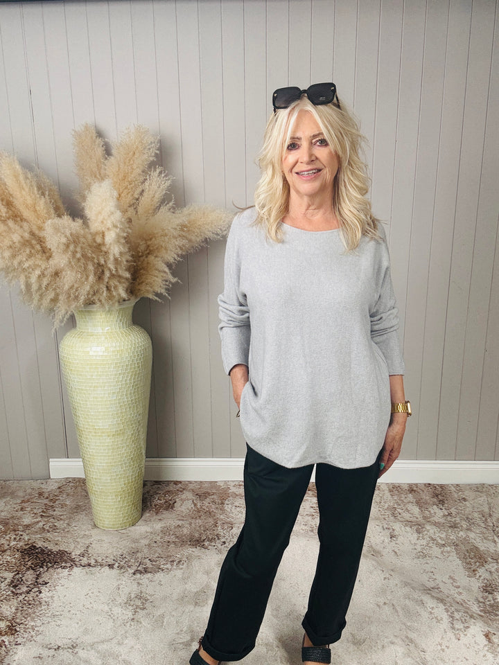 Anabelle Round Neck Jumper Grey