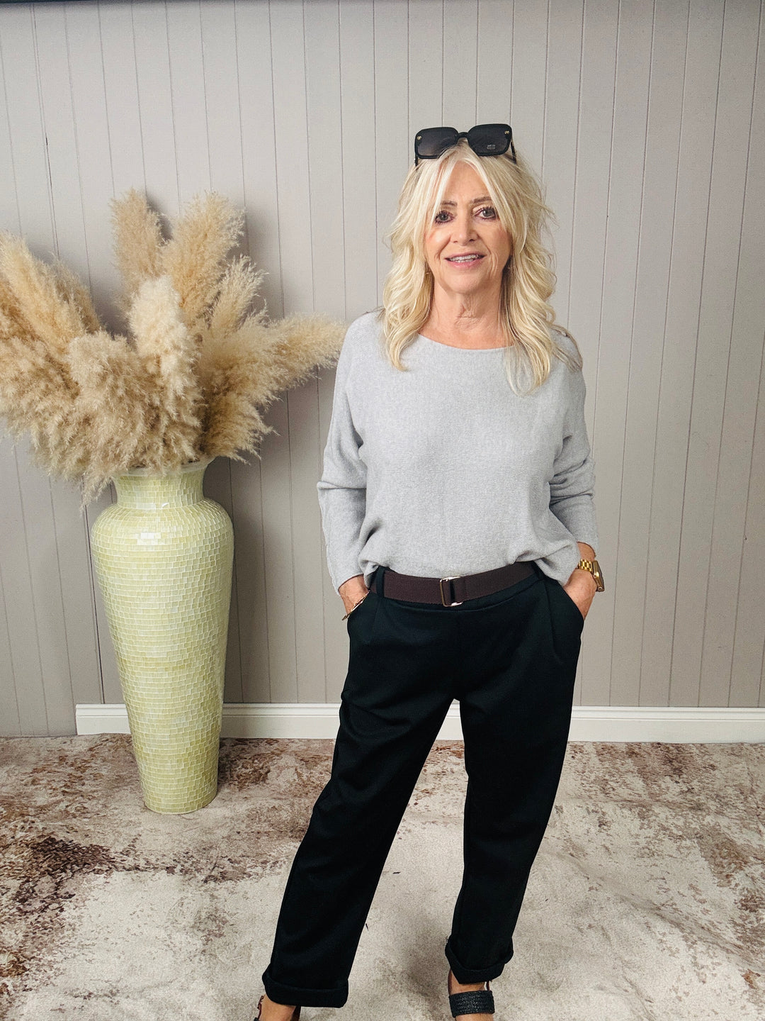Anabelle Round Neck Jumper Grey
