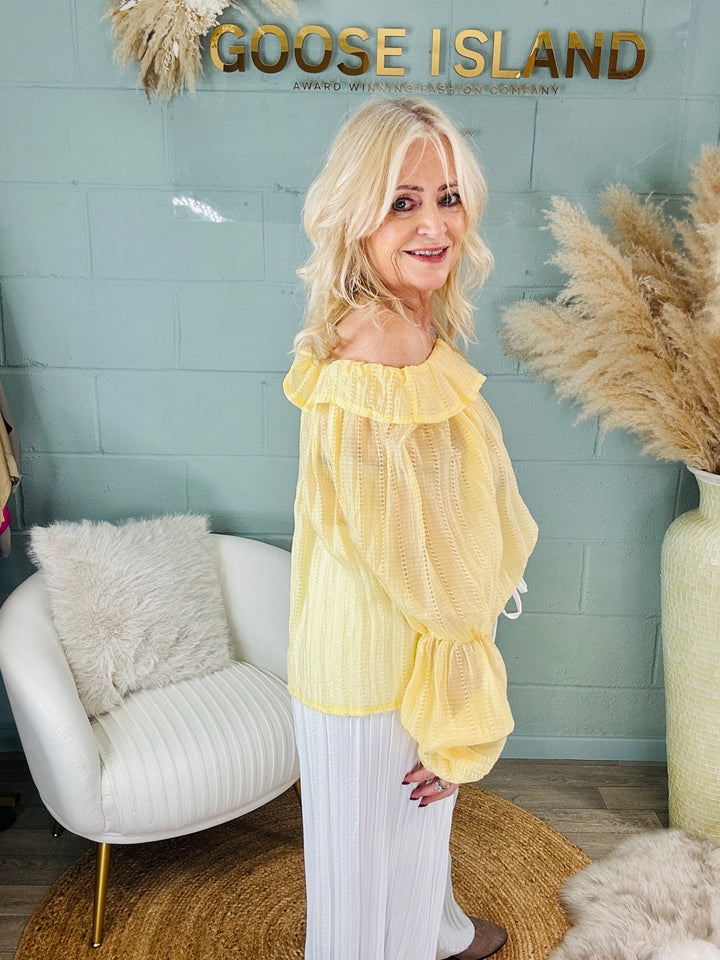 Ersilia Bardot Top Lemon