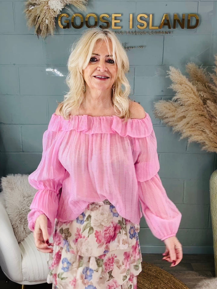 Ersilia Bardot Top Pink