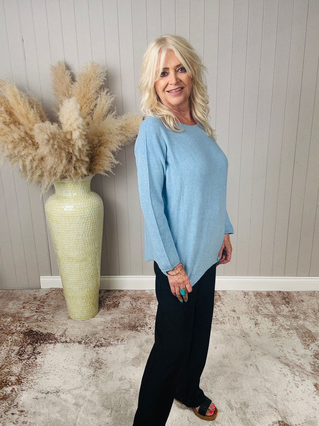Anabelle Round Neck Jumper Baby Blue