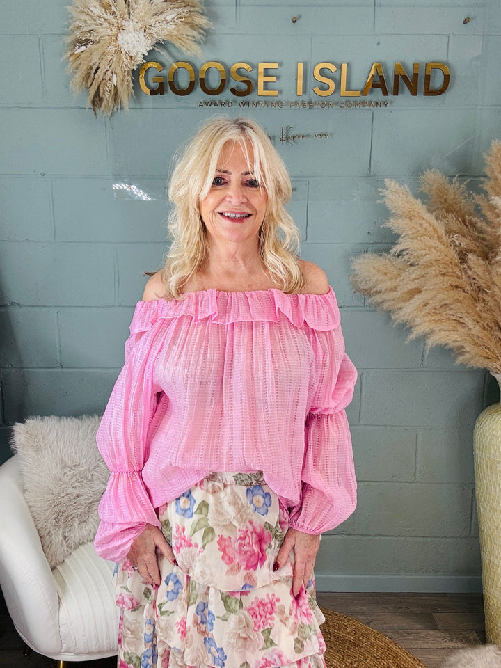 Ersilia Bardot Top Pink