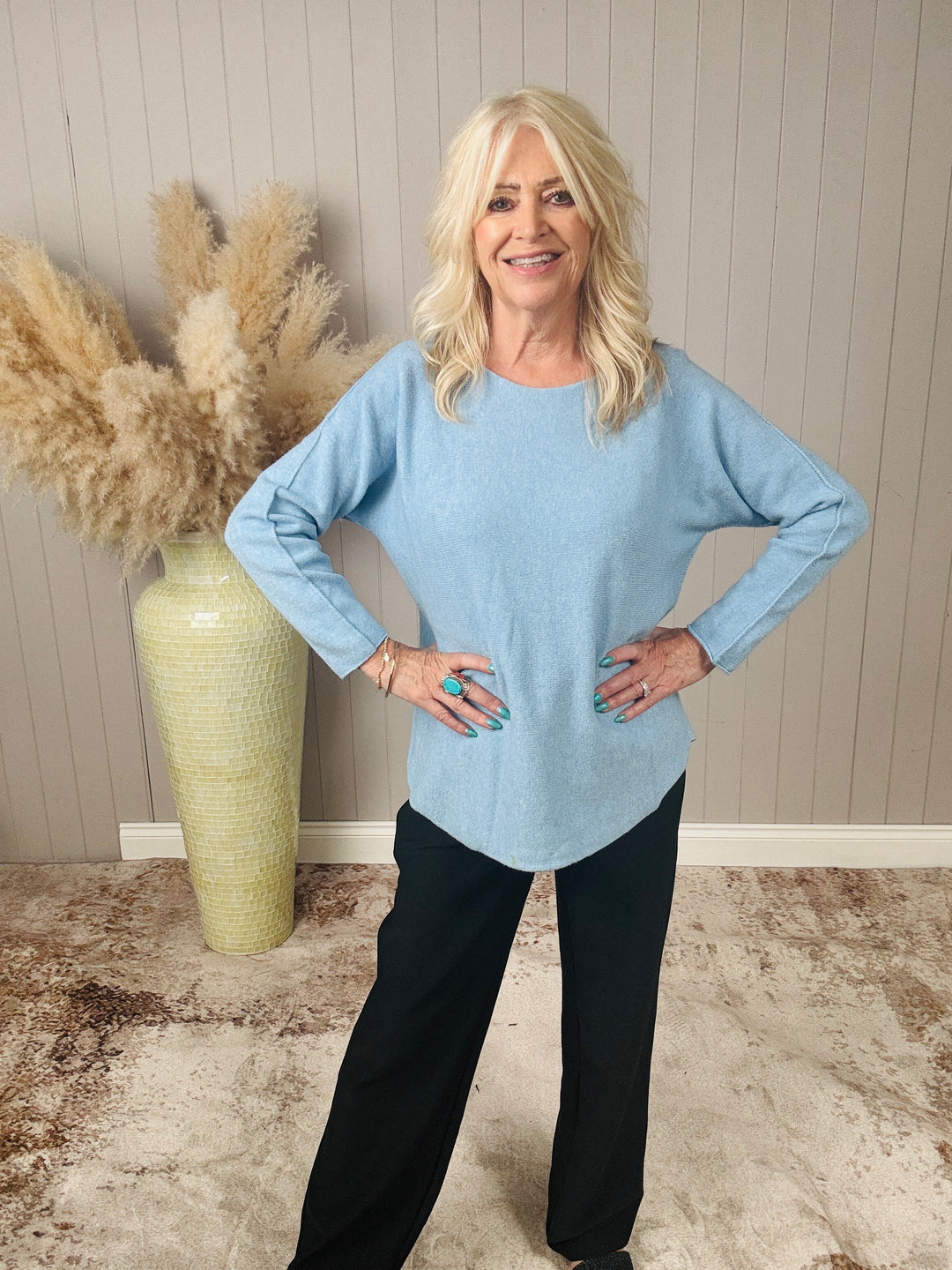 Anabelle Round Neck Jumper Baby Blue