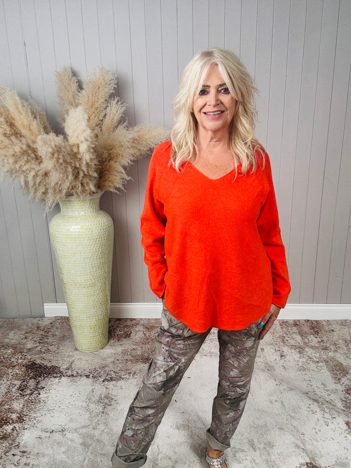 Anabelle V-Neck Jumper Orange