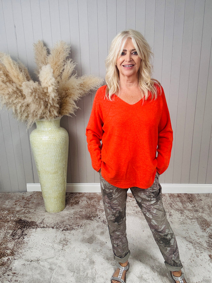 Anabelle V-Neck Jumper Orange