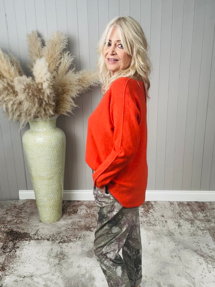 Anabelle V-Neck Jumper Orange