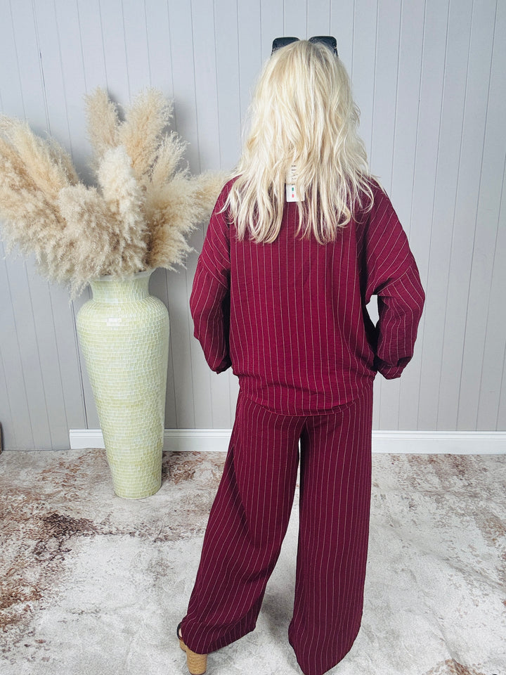 Avery Tie Front Shirt Wine