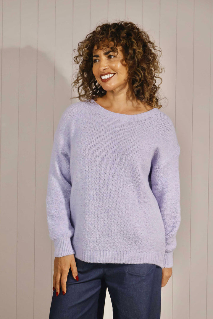 Kaylee Plain Knit Jumper Lilac