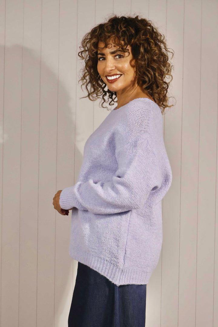 Kaylee Plain Knit Jumper Lilac