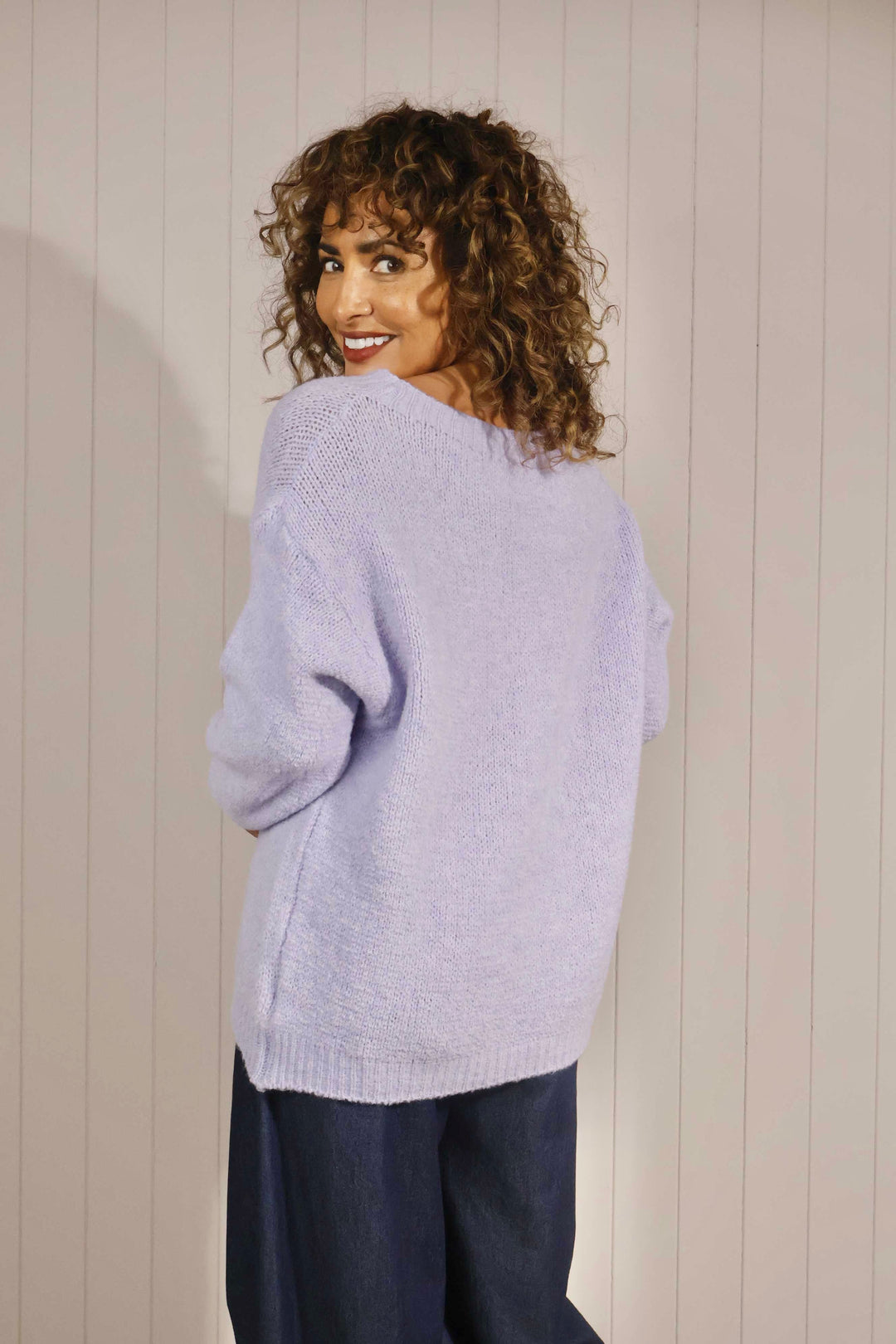 Kaylee Plain Knit Jumper Lilac