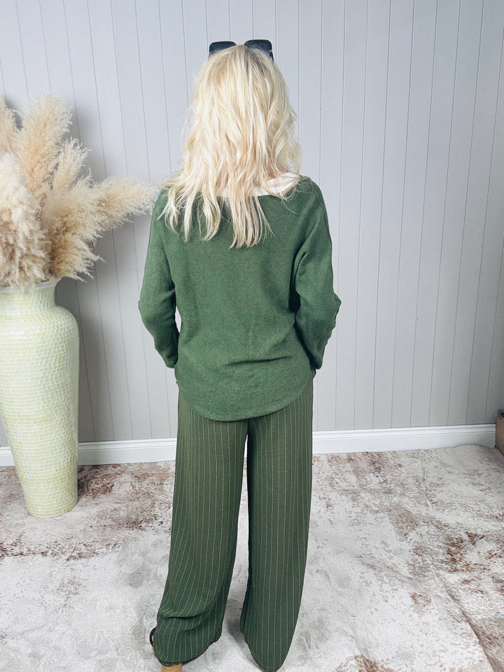 Anabelle V-Neck Jumper Khaki