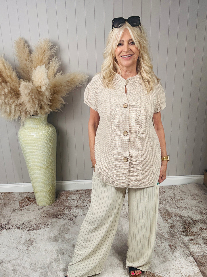 Bethany Button Cardigan Cream