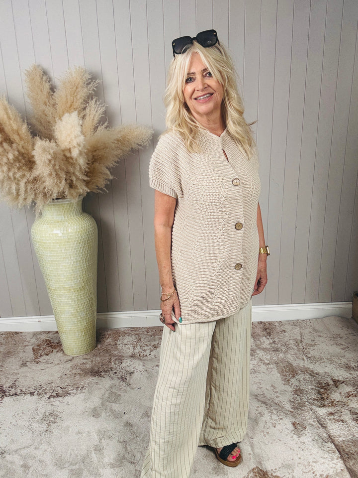 Bethany Button Cardigan Cream