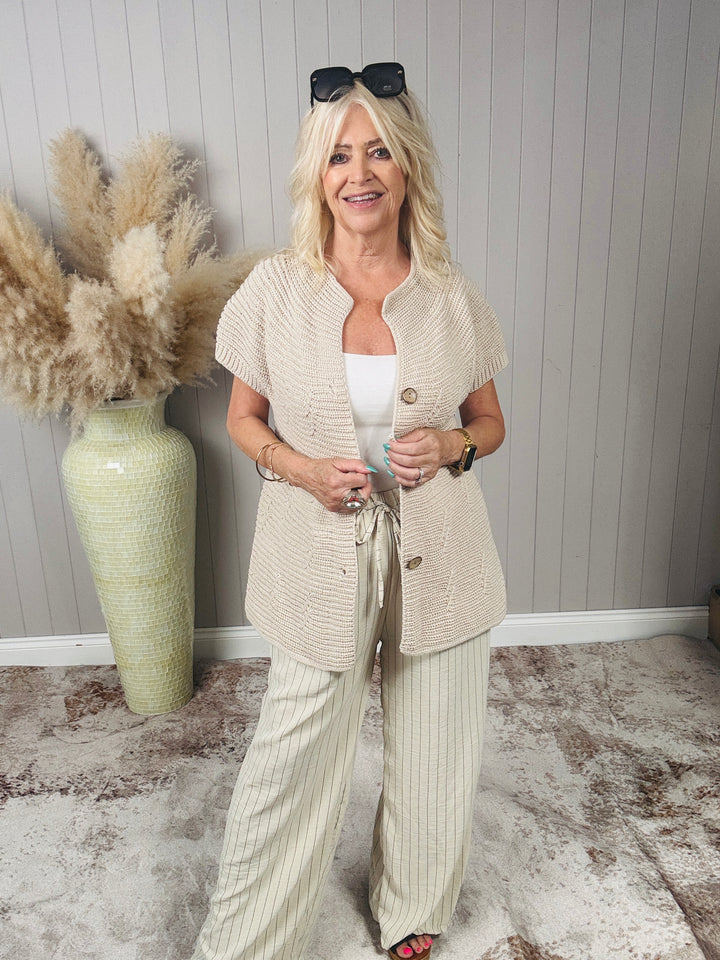 Bethany Button Cardigan Cream