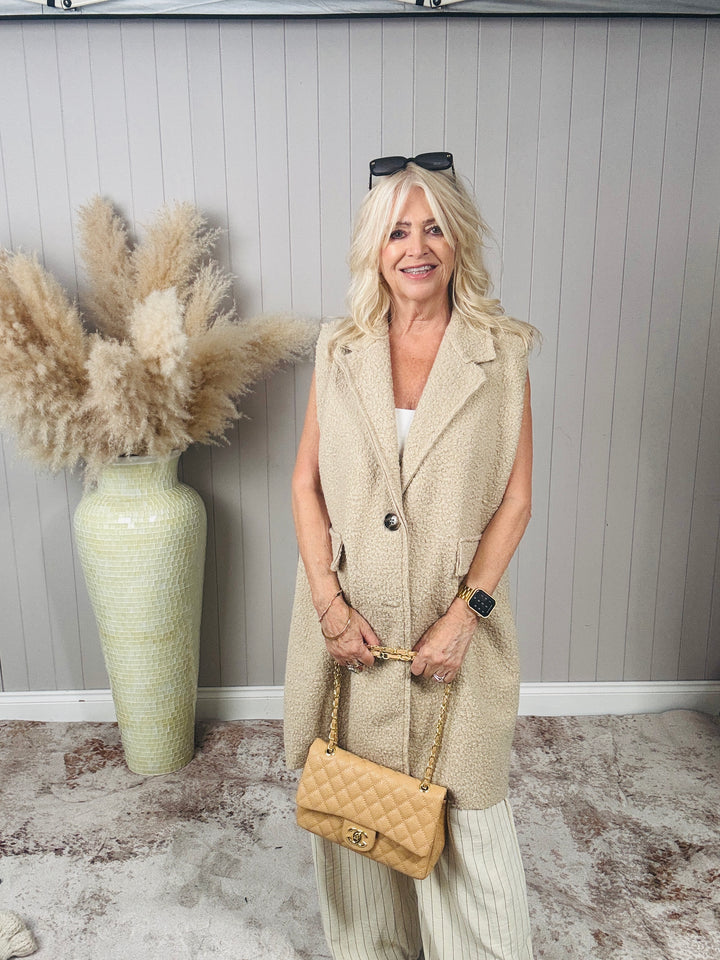 Briana Boucle Waistcoat Cream