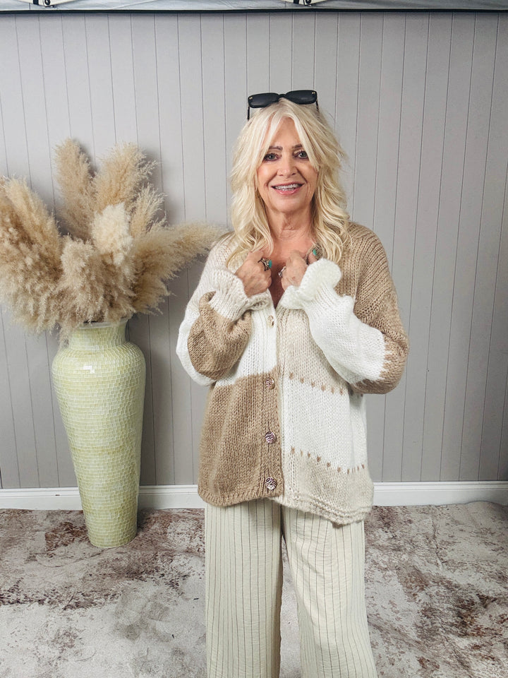 Mable Cardigan Mocha/Cream