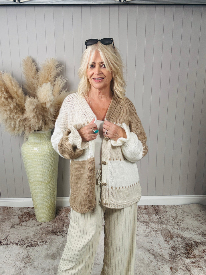 Mable Cardigan Mocha/Cream