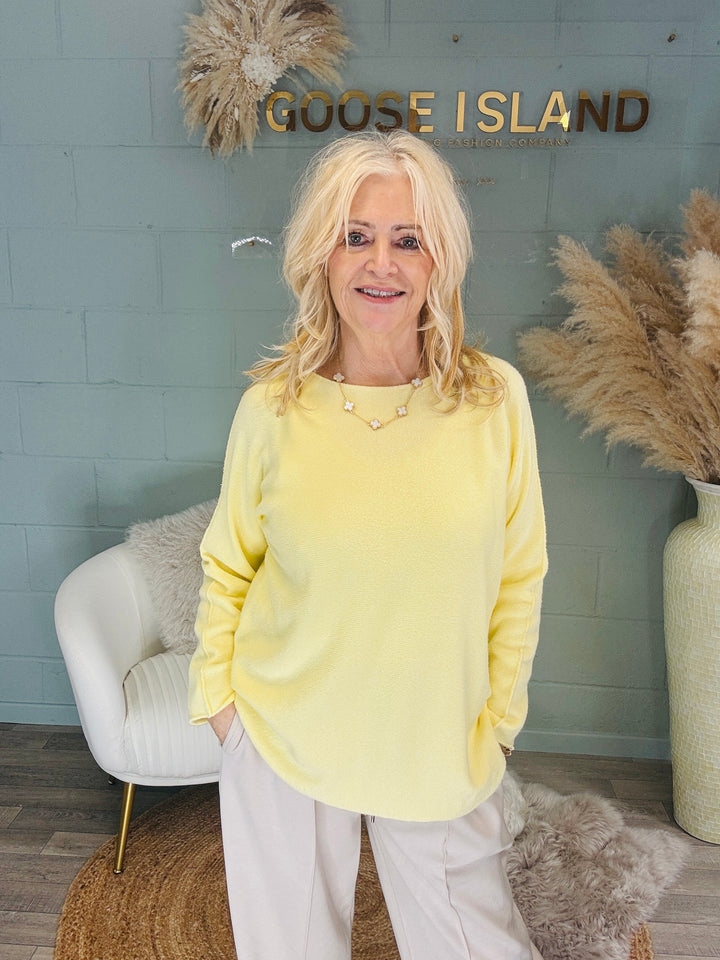 Anabelle Round Neck Jumper Lemon