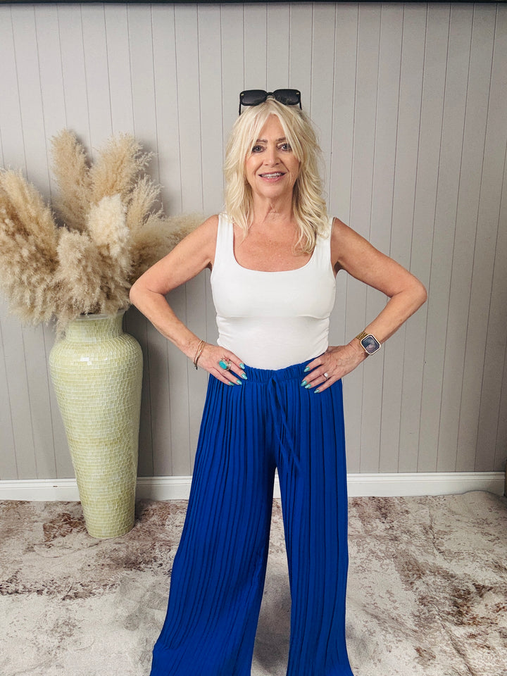 Polly Pleat Trousers Royal Blue