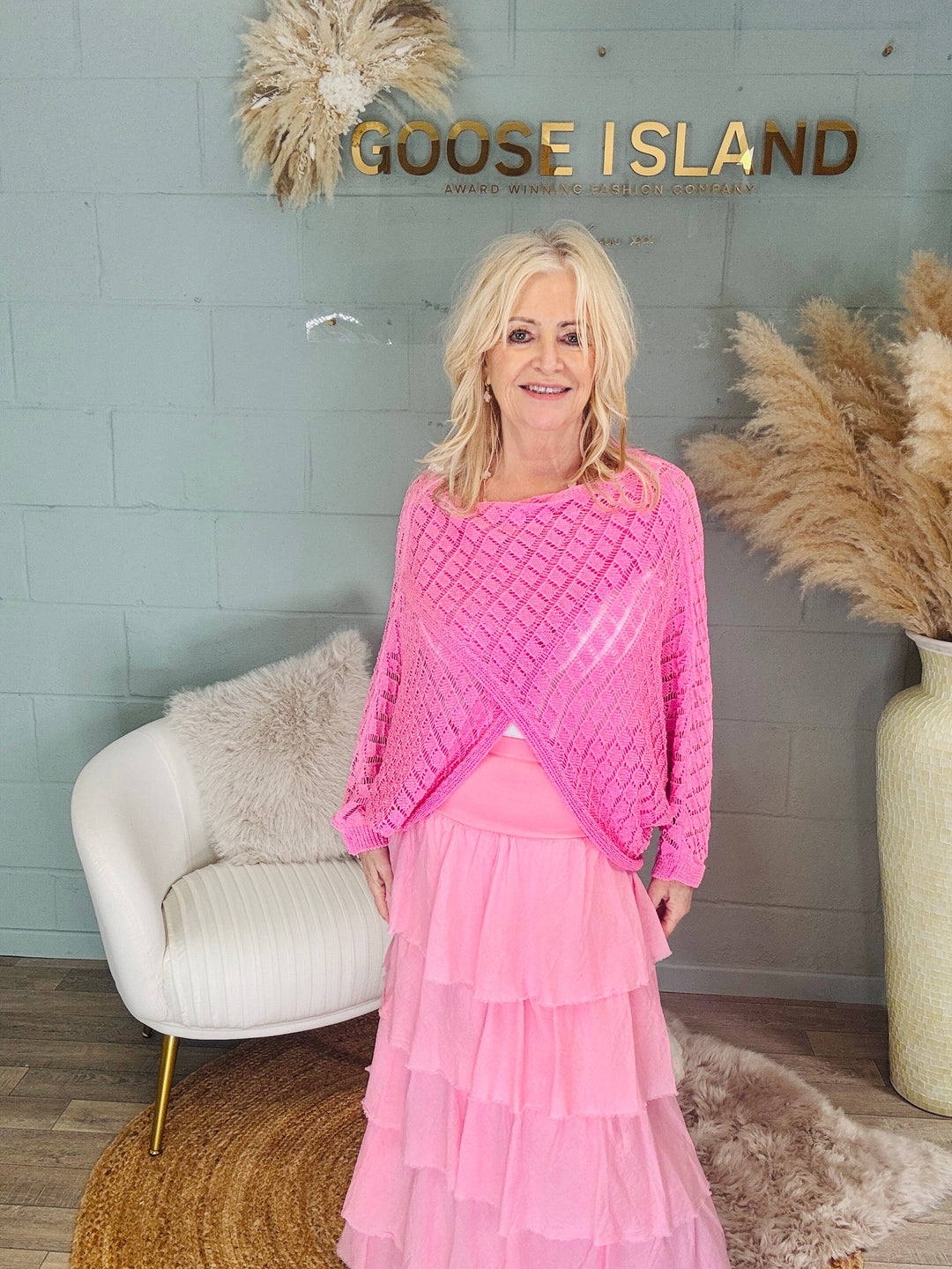 Lightweight Olga Ruffle Skirt Pink