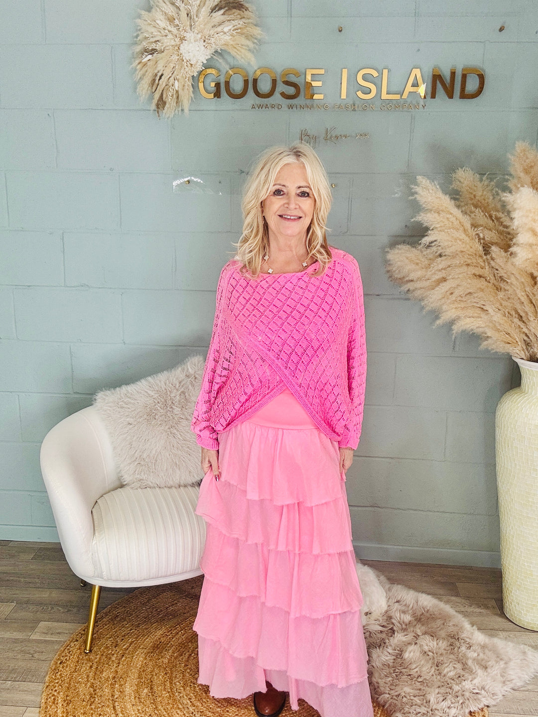 Valina Cross Layering Top Pink