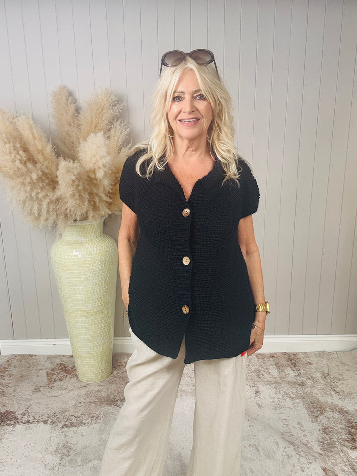 Bethany Button Cardigan Navy