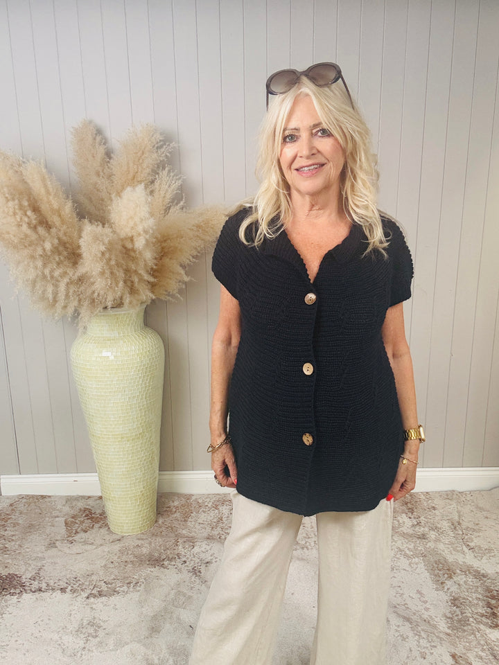 Bethany Button Cardigan Navy
