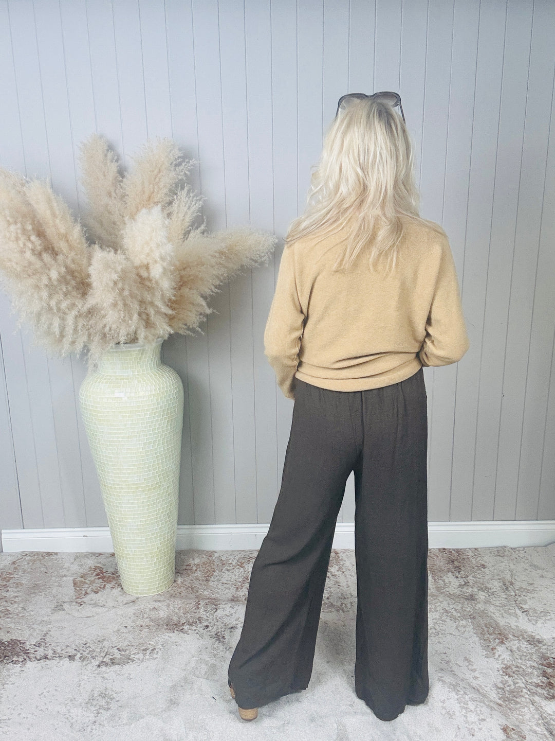 Liora Linen Trousers Chocolate