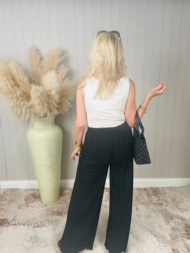 Polly Pleat Trousers Black