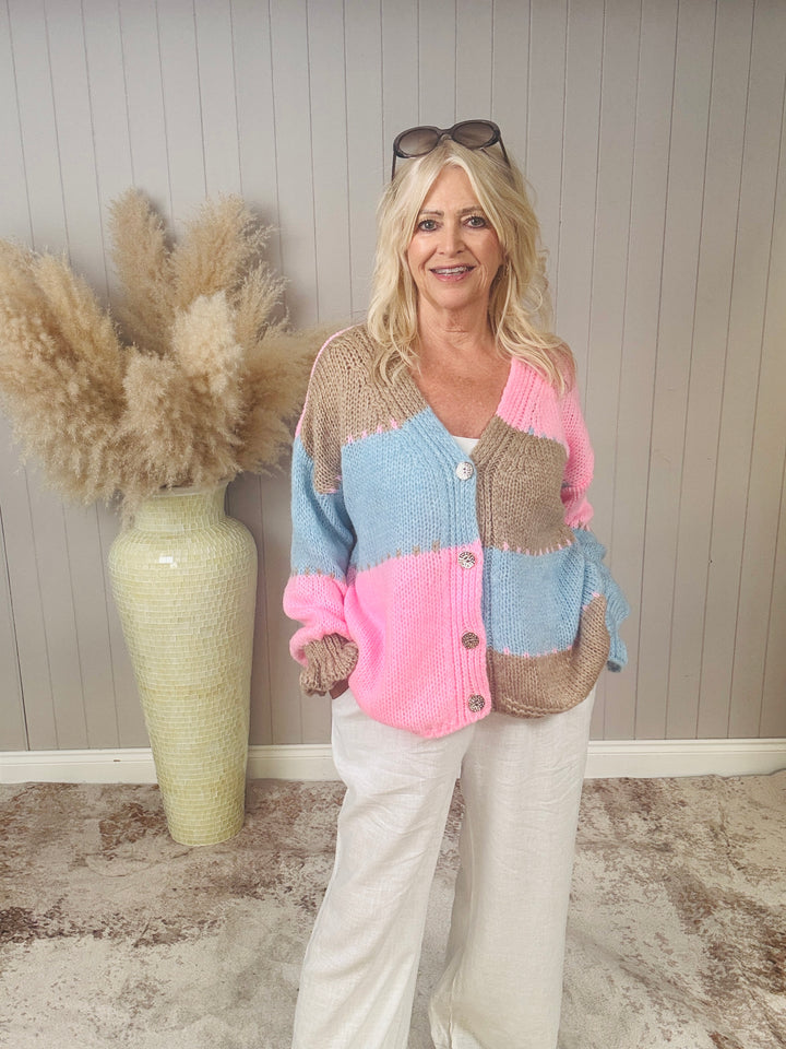 Mable Cardigan Pink/Mocha