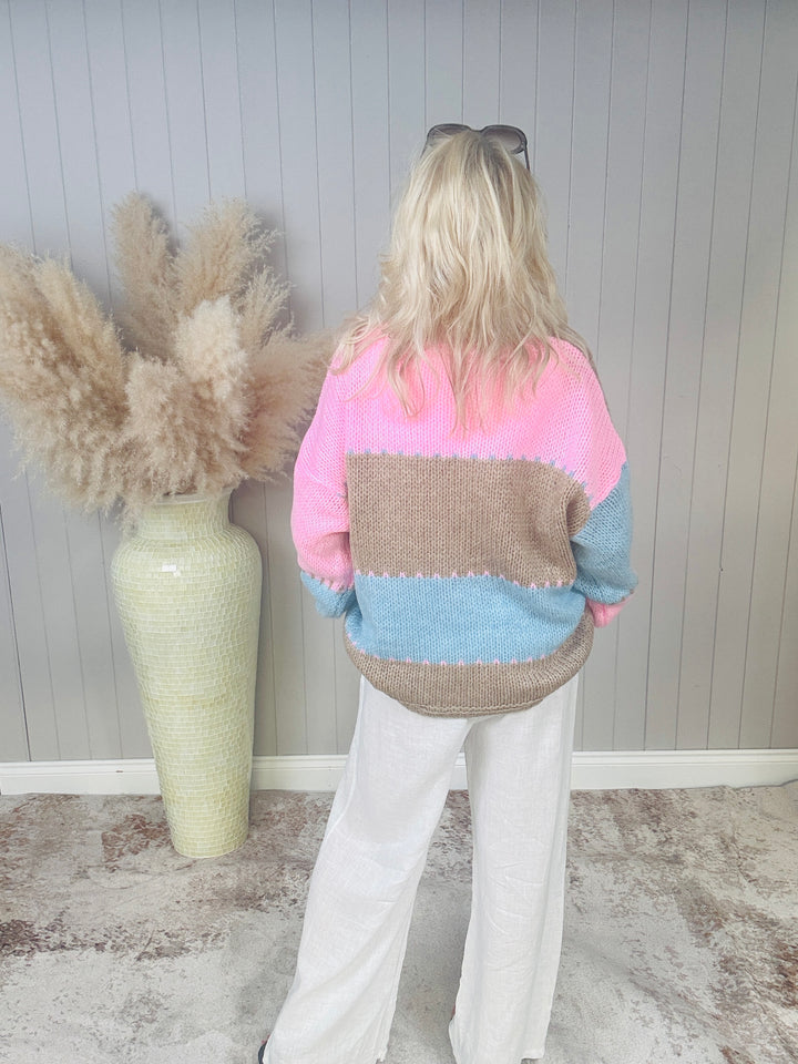 Mable Cardigan Pink/Mocha