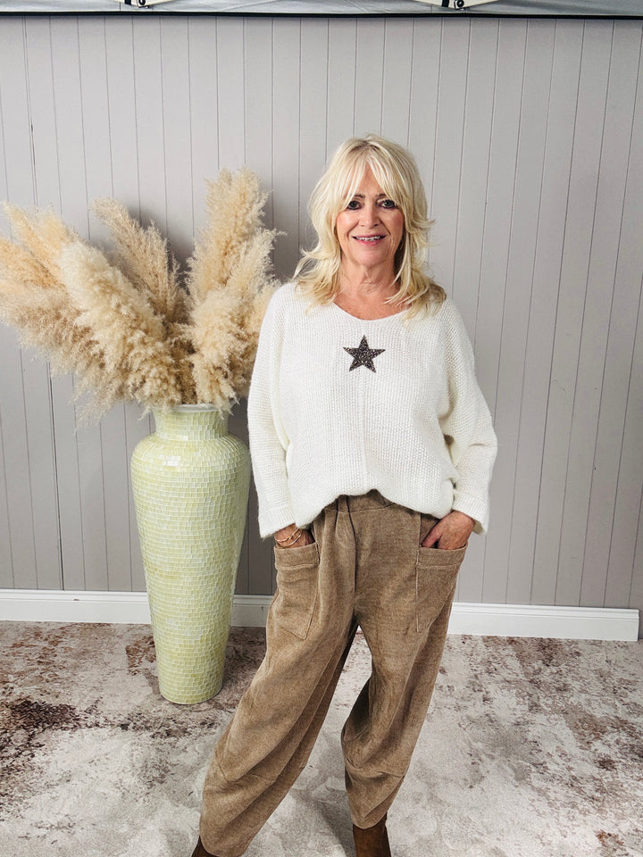 Bryony Brushed Star Jumper Cream