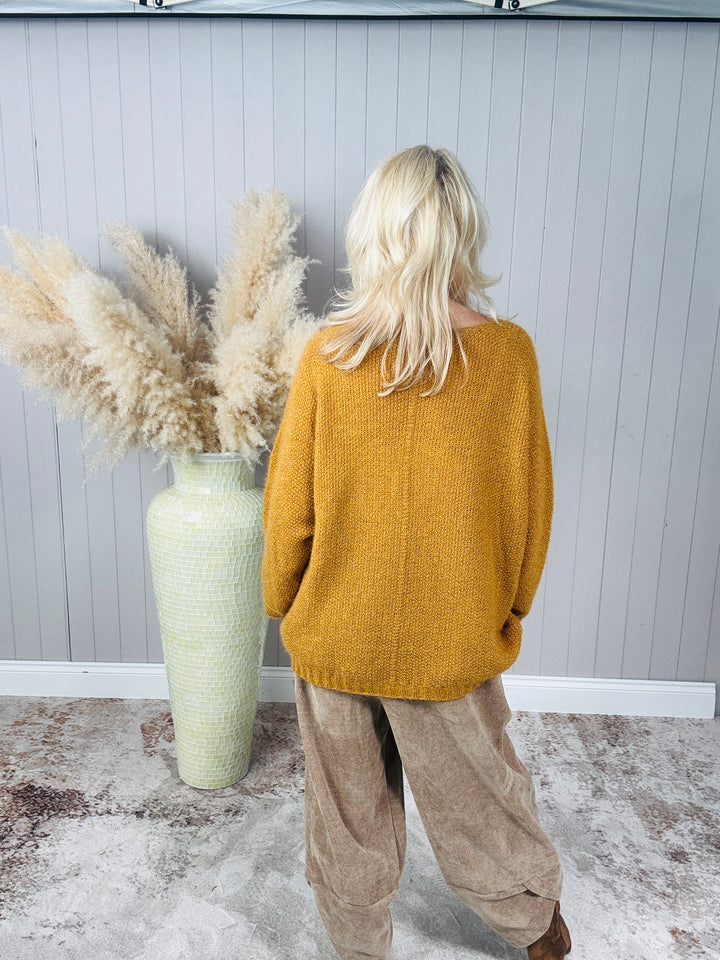 Bryony Brushed Star Jumper Mustard