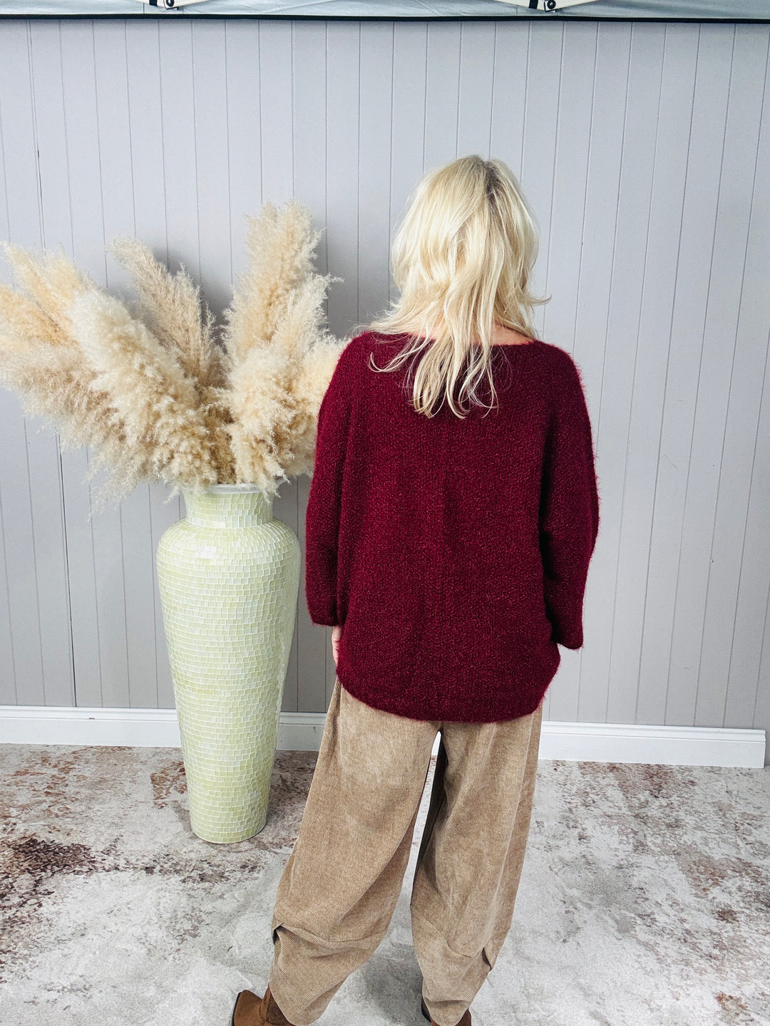 Bryony Brushed Star Jumper Bordeaux