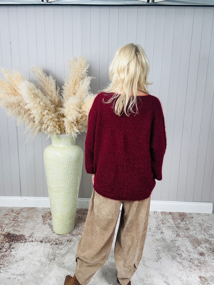 Bryony Brushed Star Jumper Bordeaux