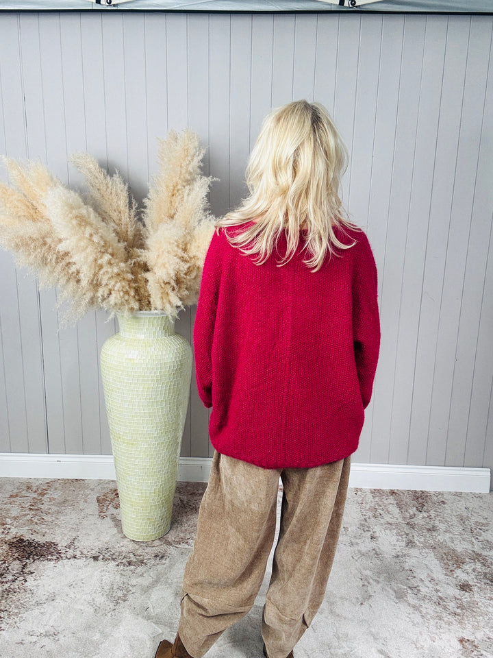 Bryony Brushed Star Jumper Magenta