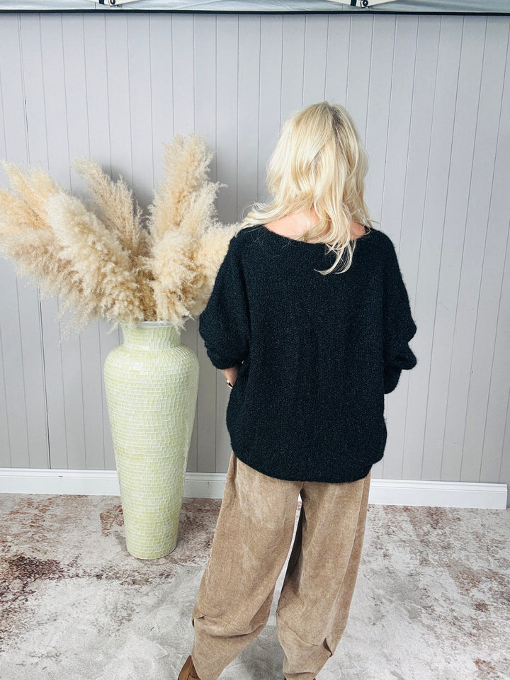 Bryony Brushed Star Jumper Black