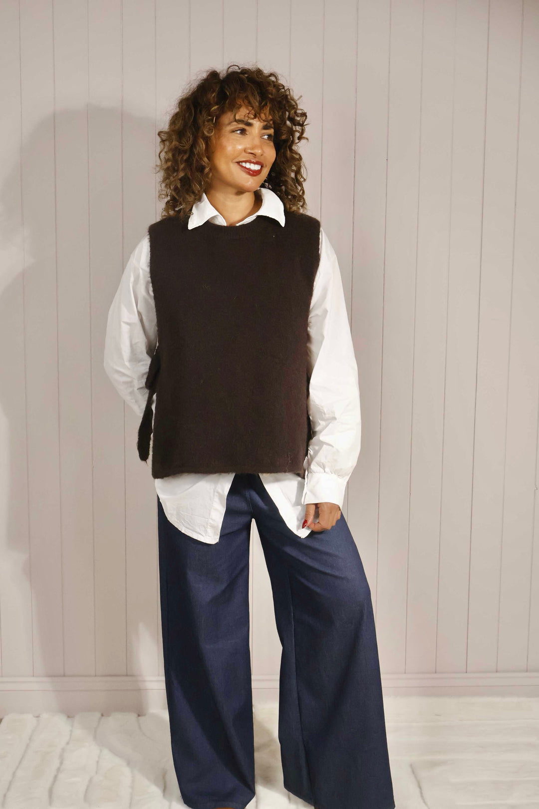 Trinity Side Tie Top - Chocolate