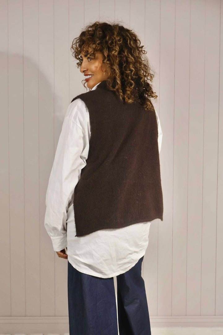 Trinity Side Tie Top - Chocolate